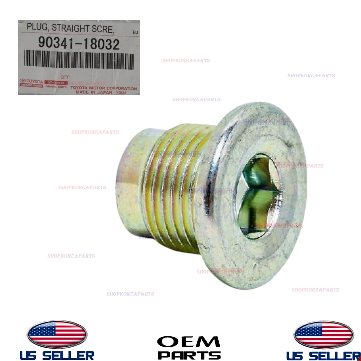 GENUINE OEM Front Differential Filler Plug 1996-2025 Toyota Lexus 90341-18032