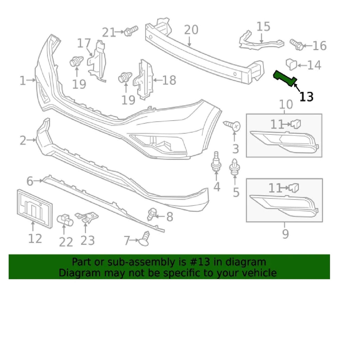 NEW OEM 21 - 25 HONDA RIDGELINE FRONT BUMPER DRIVER LEFT  FENDER BRACKET LH