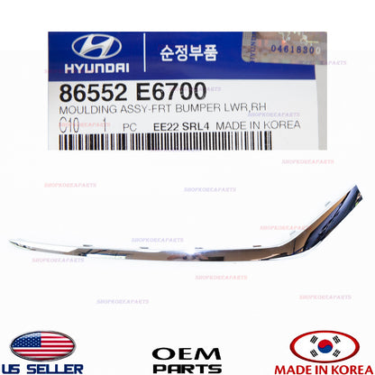 GENUINE Chrome Front Bumper Lower Molding Passenger Side OEM Sonata SE 2018-2019