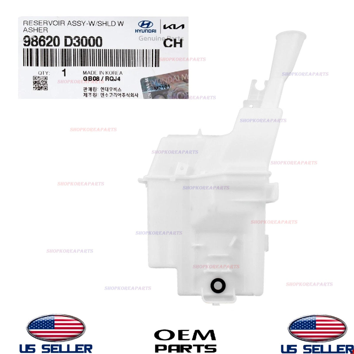 GENUINE OEM Windshield Washer Reservoir Tank 2016-2021 Hyundai Tucson 98620D3000