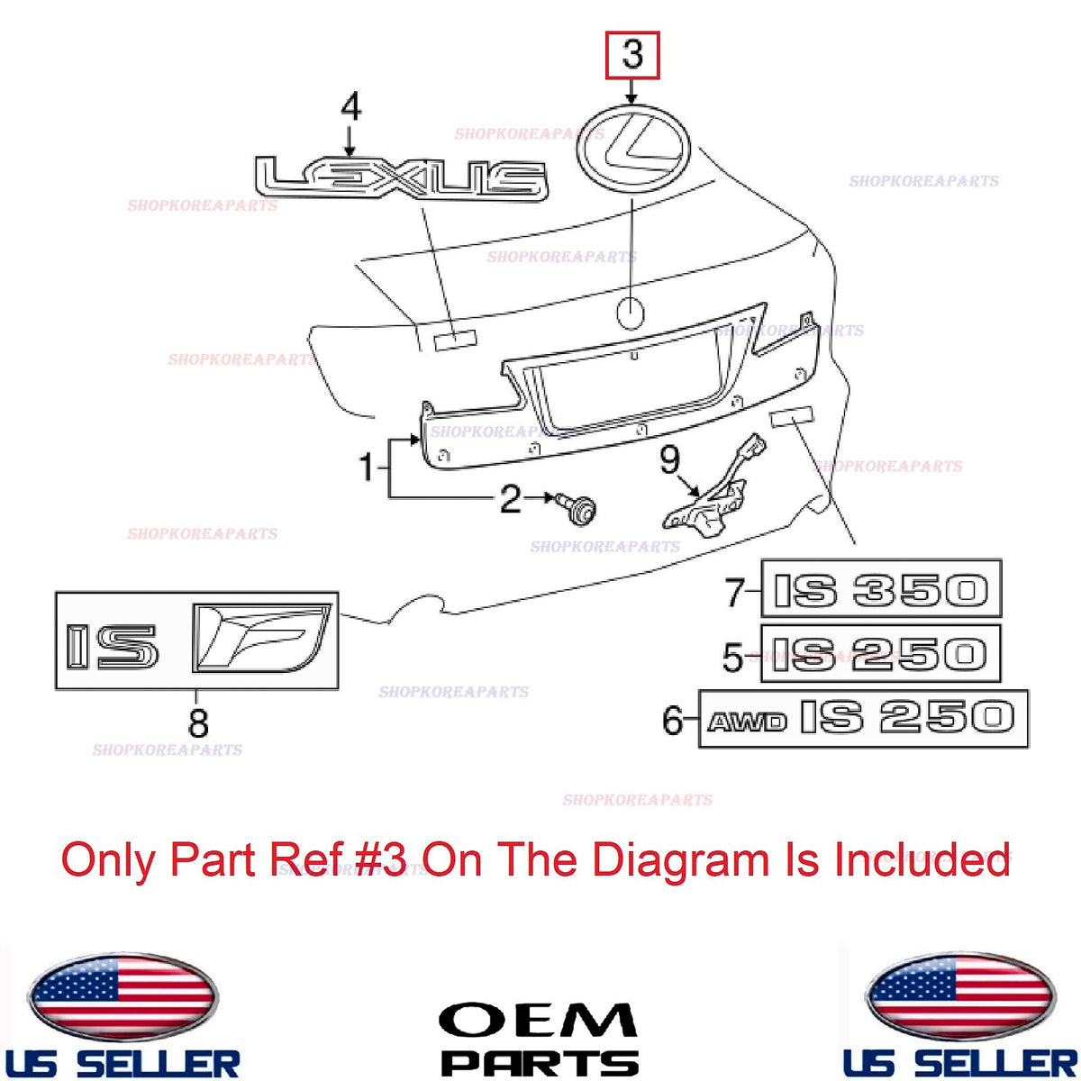 GENUINE Rear Emblem Logo Symbol ⭐OEM⭐ Lexus *See Compatibility 90975-02079