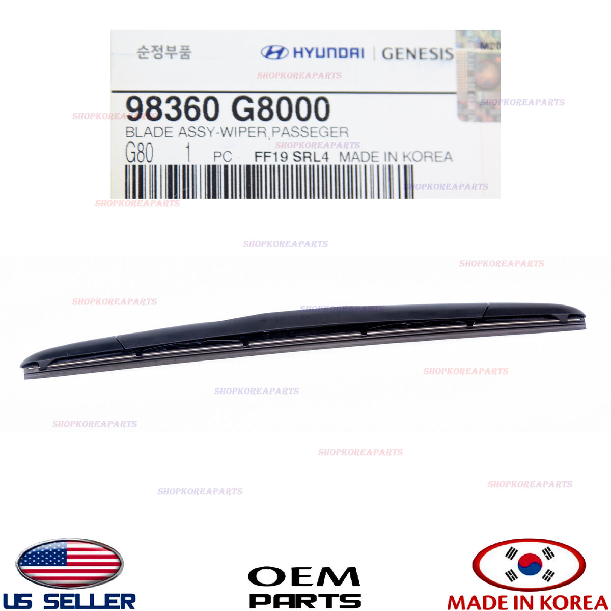 GENUINE Windshield Wiper Blade RIGHT Passenger Side OEM Ioniq G70 2019-2025