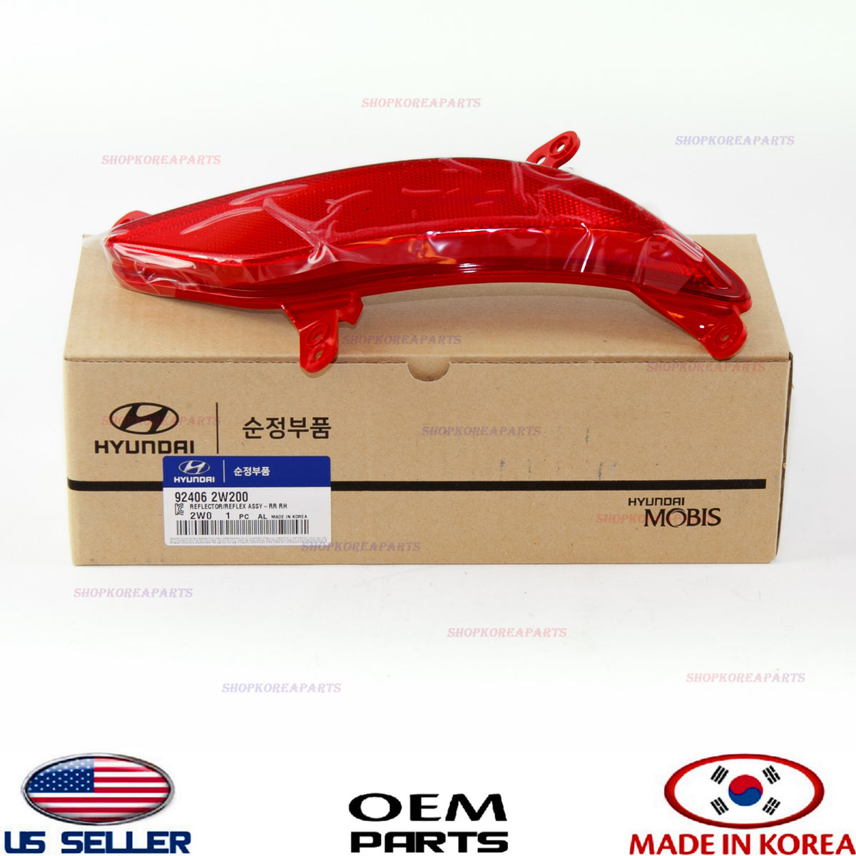 GENUINE Bumper Reflector Rear RIGHT Passenger Side OEM Santa Fe Sport 2013-16