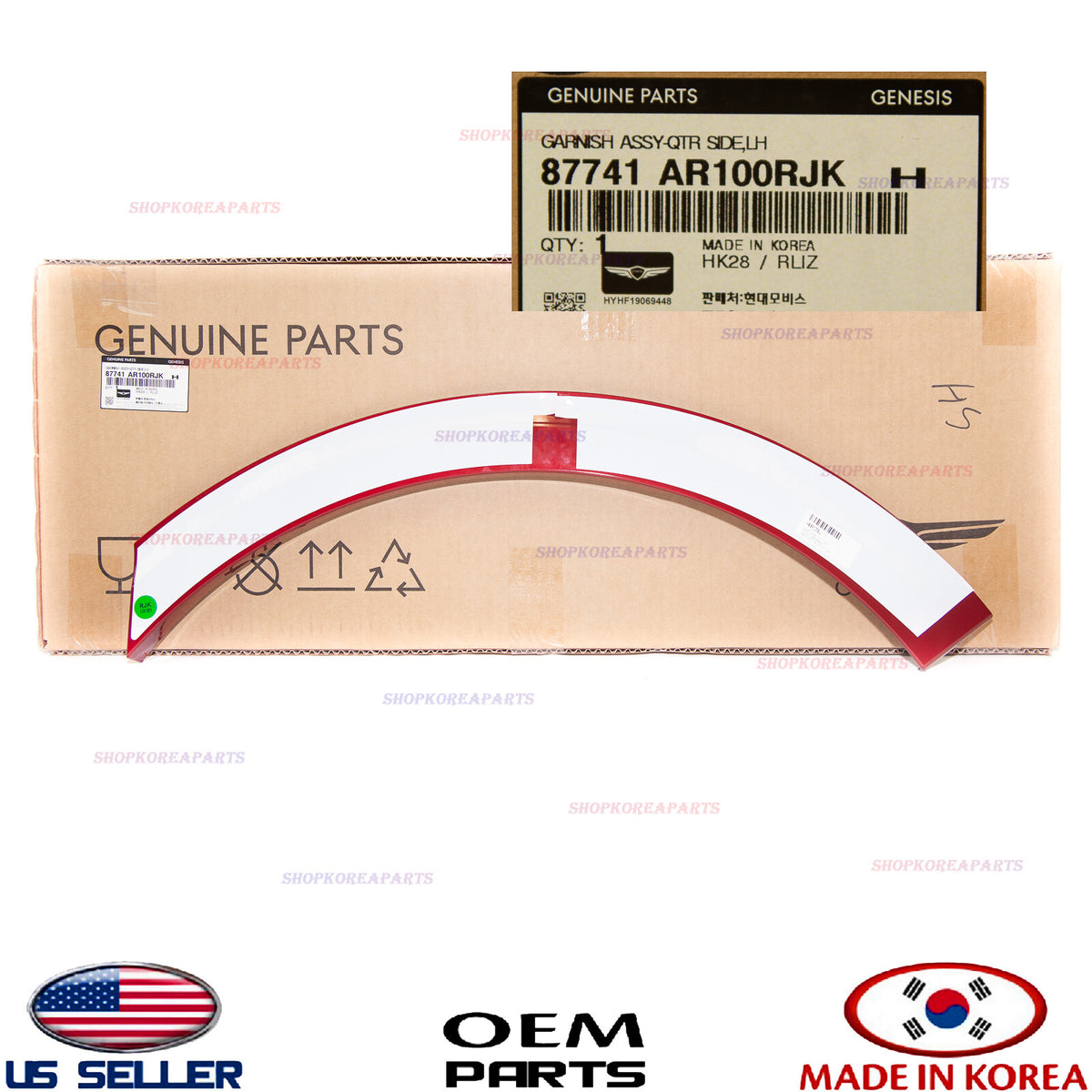 GENUINE Red Rear Fender Wheel Molding LEFT Driver Side OEM GV70 Sport 2022-2026