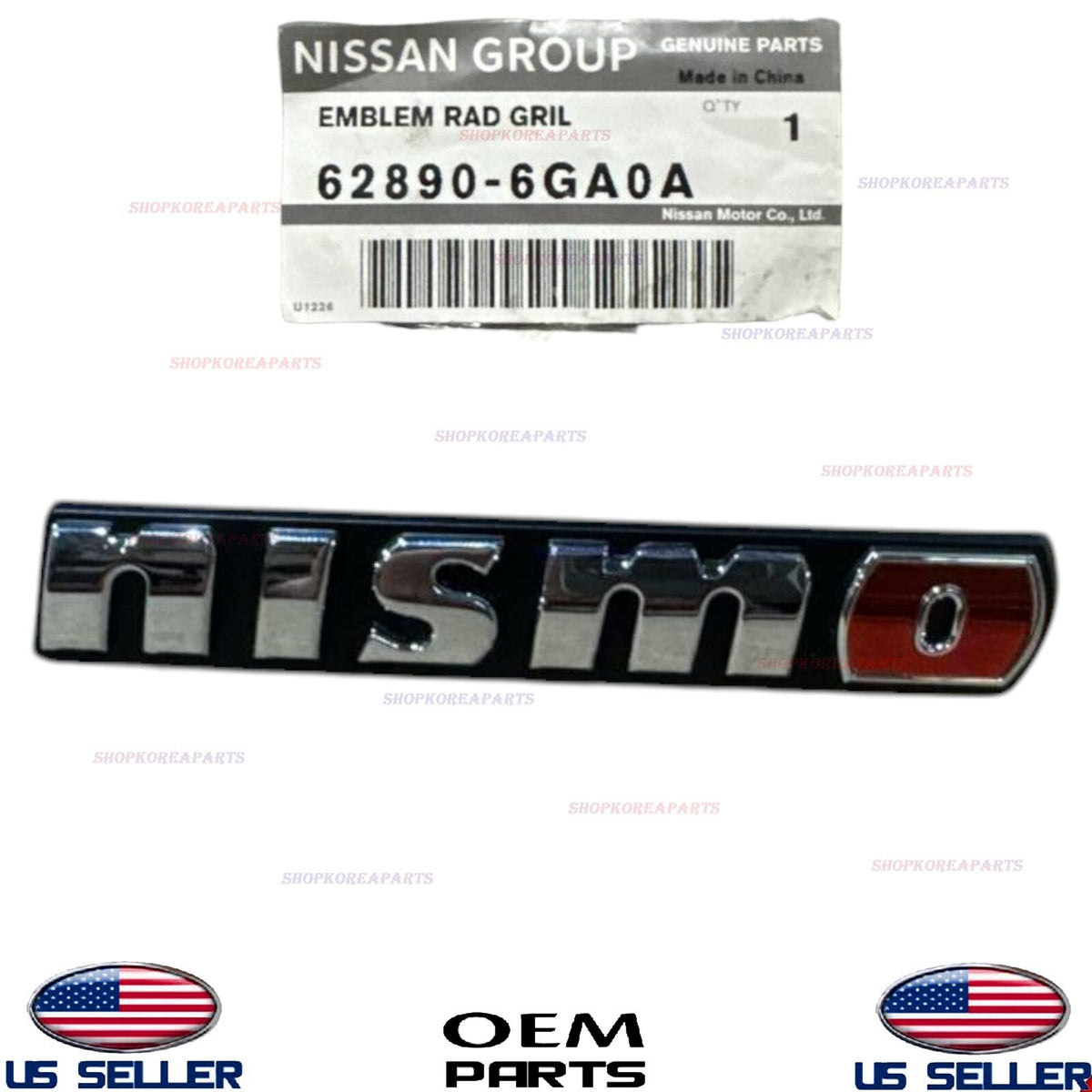 GENUINE OEM Front Bumper Emblem 2014-2019 Nissan 370Z Z34 NISMO 62890-6GA0A