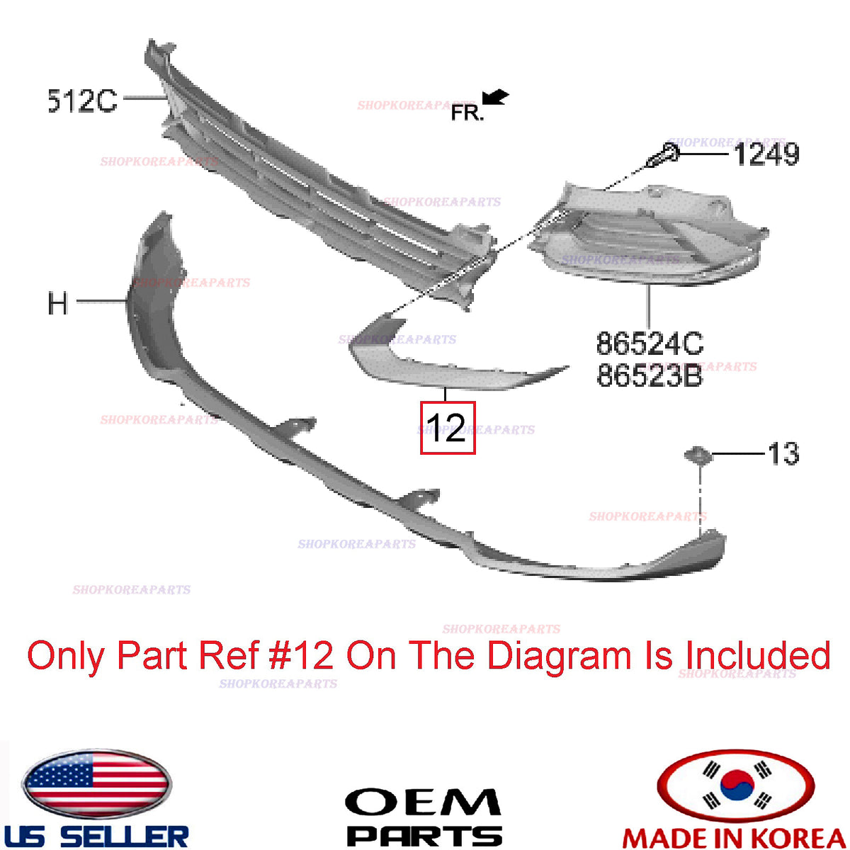 GENUINE Front Bumper Molding RIGHT Passenger ⭐OEM⭐ Kia Sportage Hybrid 2023-2025