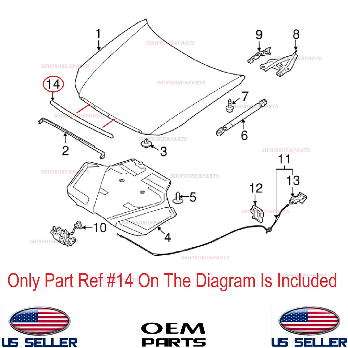 ✅GENUINE✅ Hood Moulding Trim Chrome ⭐OEM⭐ INFINITI M35 M45 2006-2010 65834-EJ80A