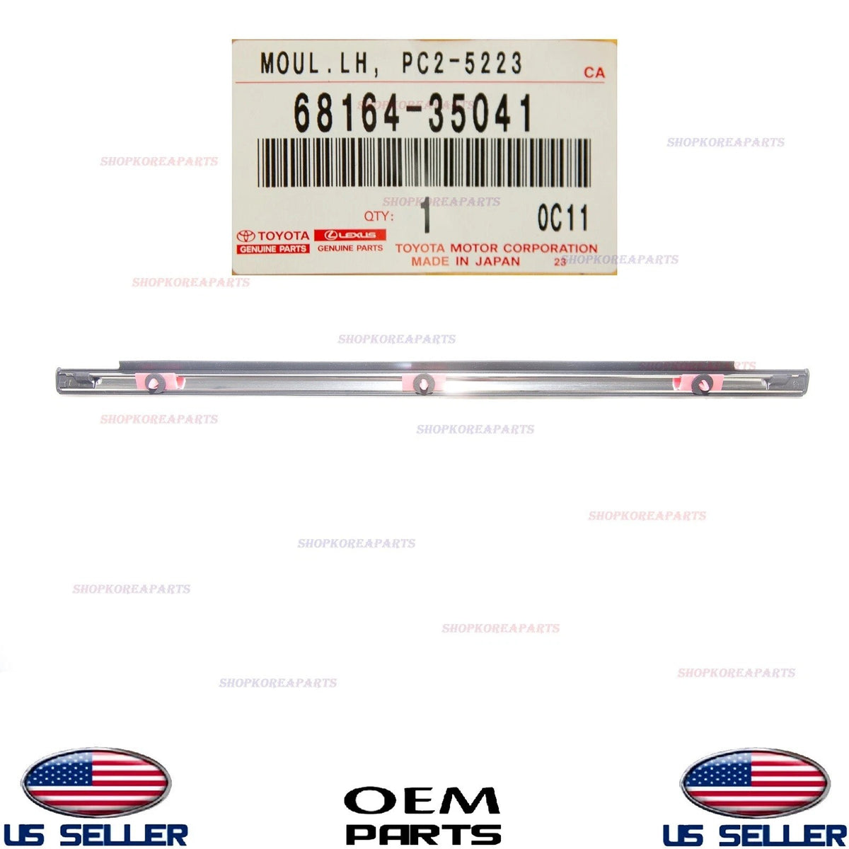GENUINE Rear LEFT Driver Door Weatherstrip Molding 2007-2014 Toyota FJ Cruiser
