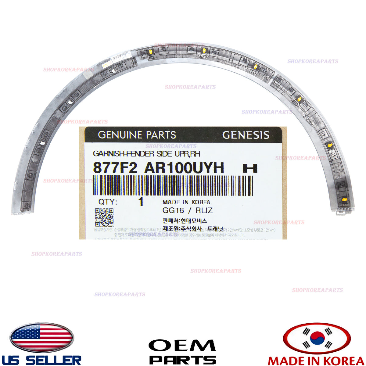 GENUINE White Front Fender Wheel Molding RIGHT Passenger Side GV70 Sport 2022-25