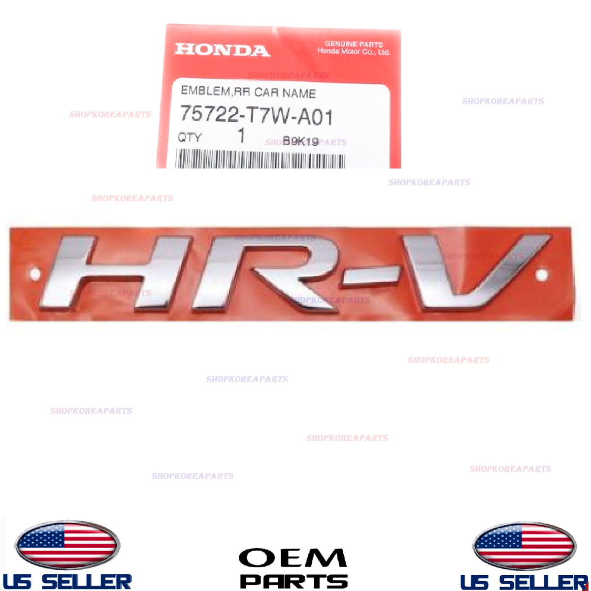 GENUINE Rear Nameplate Emblem Logo HR-V ⭐OEM⭐ Honda HR-V 2016-2022 75722-T7W-A01