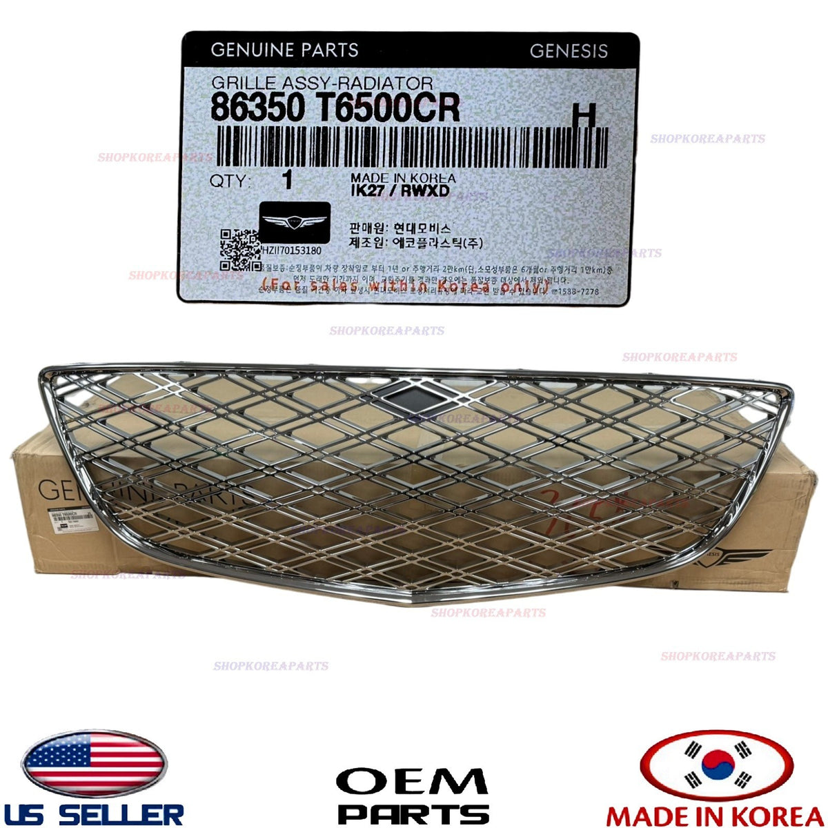 GENUINE OEM Radiator Grille 2025-2026 Genesis GV80 86350-T6500CR