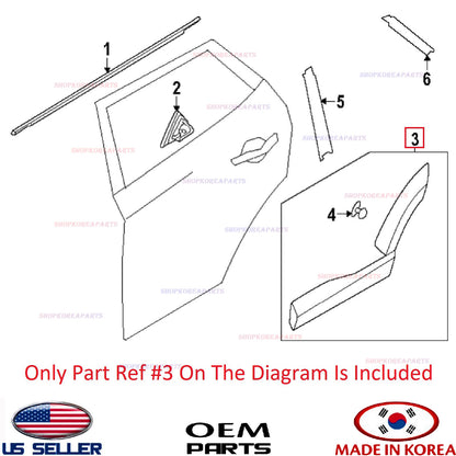 GENUINE Rear Door Lower Molding RIGHT Passsenger ⭐OEM⭐ Hyundai Kona 2024-2026