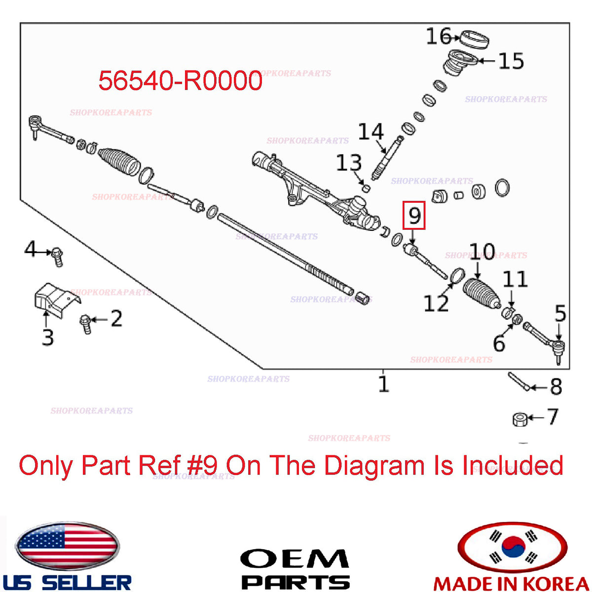 GENUINE Steering Gear Inner Tie Rod ⭐OEM⭐ Kia Carnival 2022-2026 56540-R0000