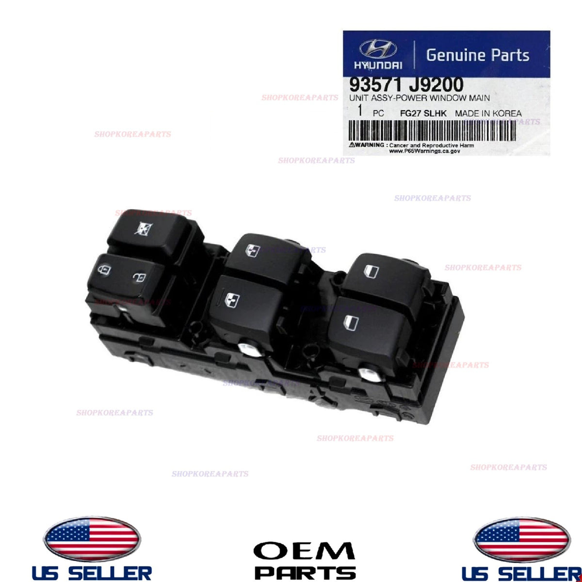 GENUINE Front LEFT Door Window Main Switch Driver Side 2018-2023 Hyundai Kona