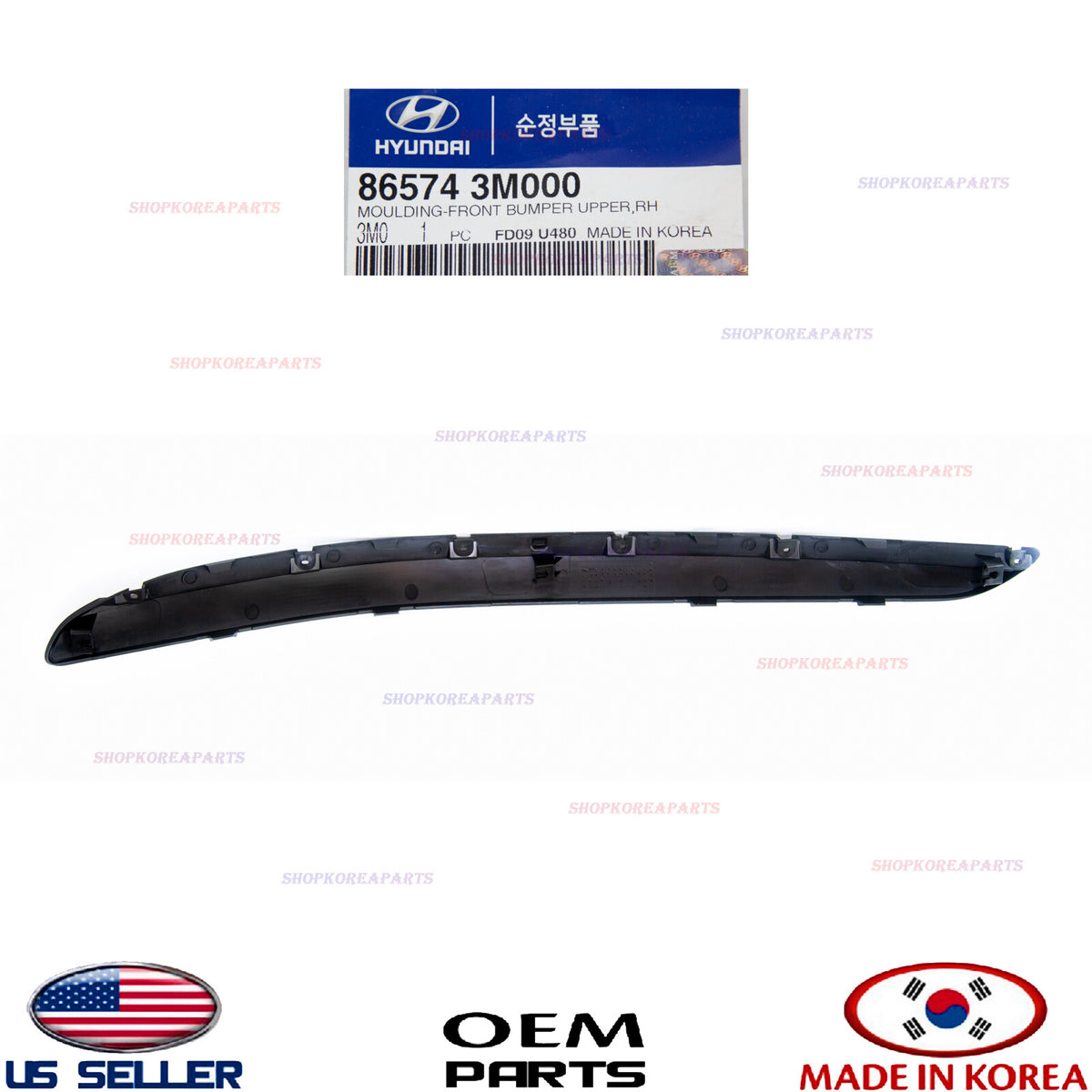 MOULDING FRONT BUMPER UPPER right PASSENGER SIDE ⭐OEM⭐ GENESIS SEDAN 2009-2014